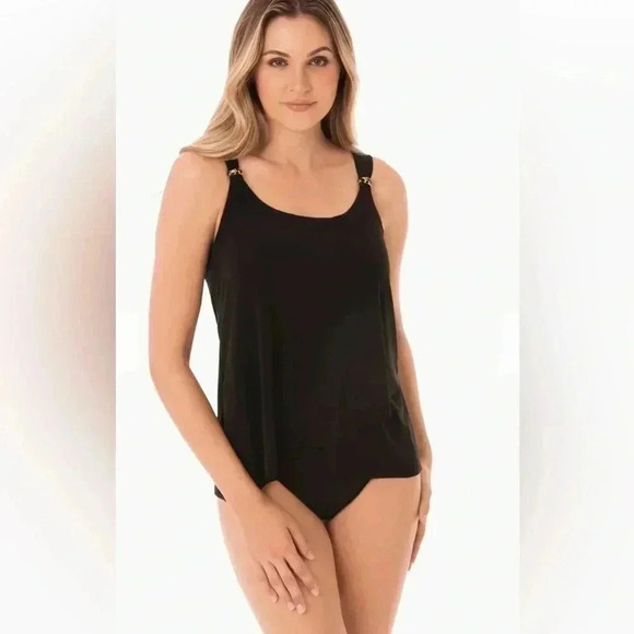 Miraclesuit Other - Miraclesuit Razzle Dazzle Tankini Top Black Sz 8 NWT